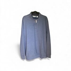 Lands’ End Men’s Blue Quarter Zip Sweater, Size XXL